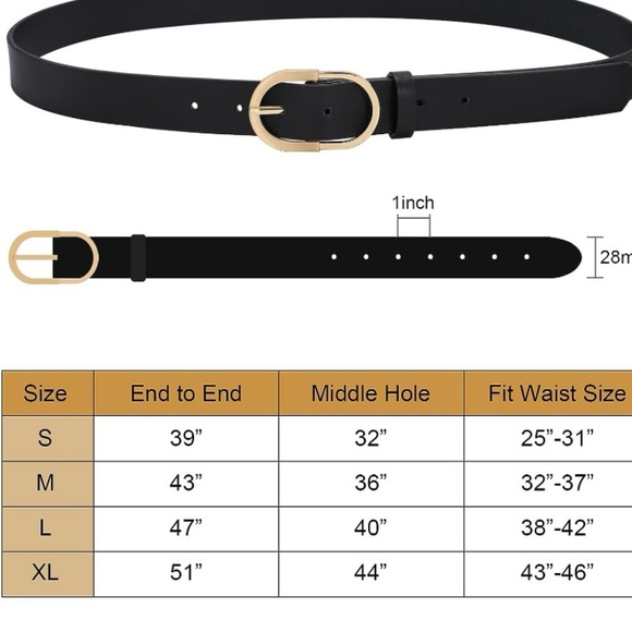 VONMELLI 3 Pack Women's Leather Belts for Jeans Pants Fashion - Picture 4 of 5